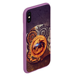 Чехол iPhone XS Max матовый МЕХАНИЧЕСКИЙ ВОЛК, цвет: 3D-фиолетовый — фото 2