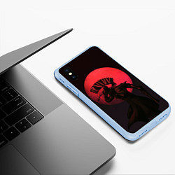 Чехол iPhone XS Max матовый Красная луна, цвет: 3D-голубой — фото 2