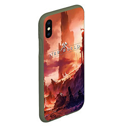 Чехол iPhone XS Max матовый New World, цвет: 3D-темно-зеленый — фото 2