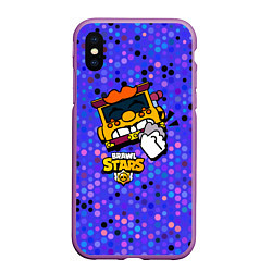 Чехол iPhone XS Max матовый Грифф Griff Brawl Stars, цвет: 3D-фиолетовый