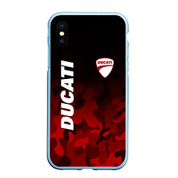 Чехол iPhone XS Max матовый DUCATI ДУКАТИ КАМУФЛЯЖ, цвет: 3D-голубой