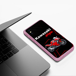 Чехол iPhone XS Max матовый KAWASAKI NINJA КАВАСАКИ, цвет: 3D-розовый — фото 2