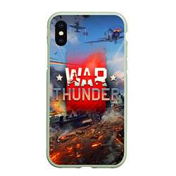 Чехол iPhone XS Max матовый WAR THUNDER ВАР ТАНДЕР, цвет: 3D-салатовый