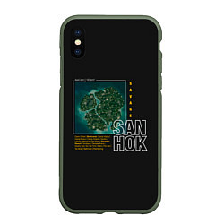 Чехол iPhone XS Max матовый Сангок, цвет: 3D-темно-зеленый