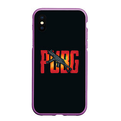 Чехол iPhone XS Max матовый Pubg Ump, цвет: 3D-фиолетовый
