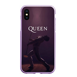 Чехол iPhone XS Max матовый Freddie Mercury Queen Z, цвет: 3D-сиреневый