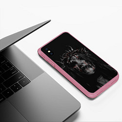 Чехол iPhone XS Max матовый Joey Jordison, цвет: 3D-малиновый — фото 2