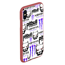 Чехол iPhone XS Max матовый PITBULL SYNDICATE X MONSTER, цвет: 3D-красный — фото 2