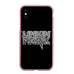 Чехол iPhone XS Max матовый Линкин парк в цепях, цвет: 3D-розовый