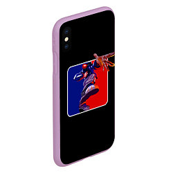 Чехол iPhone XS Max матовый Logo LB, цвет: 3D-сиреневый — фото 2
