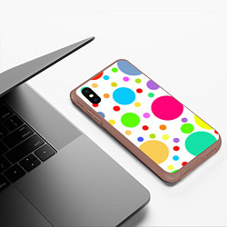 Чехол iPhone XS Max матовый Polka dot, цвет: 3D-коричневый — фото 2