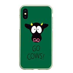 Чехол iPhone XS Max матовый Go Cows, цвет: 3D-салатовый