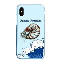 Чехол iPhone XS Max матовый Nautilus Pompilius океан, цвет: 3D-голубой