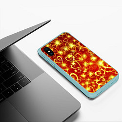 Чехол iPhone XS Max матовый Любовный взрыв, цвет: 3D-мятный — фото 2