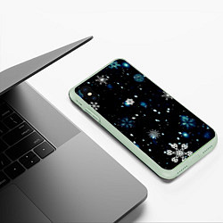 Чехол iPhone XS Max матовый А снег идёт, цвет: 3D-салатовый — фото 2