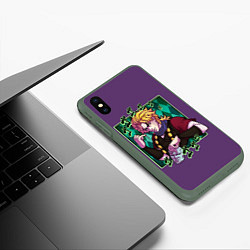Чехол iPhone XS Max матовый Dio Brando JoJo, цвет: 3D-темно-зеленый — фото 2