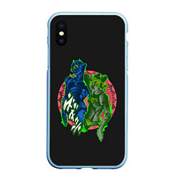Чехол iPhone XS Max матовый Stone Ocean JoJo, цвет: 3D-голубой