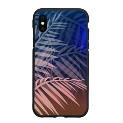 Чехол iPhone XS Max матовый Тропическая ночь, цвет: 3D-черный