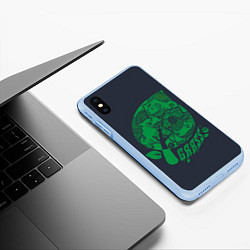 Чехол iPhone XS Max матовый Травяные покемоны, цвет: 3D-голубой — фото 2