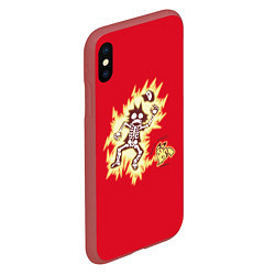Чехол iPhone XS Max матовый Знакомство с Пикачу, цвет: 3D-красный — фото 2