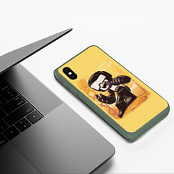 Чехол iPhone XS Max матовый Танкист Tankman, цвет: 3D-темно-зеленый — фото 2