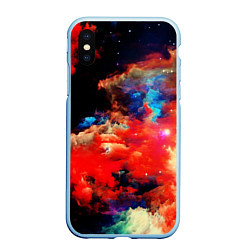 Чехол iPhone XS Max матовый Косический градиент, цвет: 3D-голубой