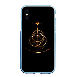 Чехол iPhone XS Max матовый Elden Ring, цвет: 3D-голубой