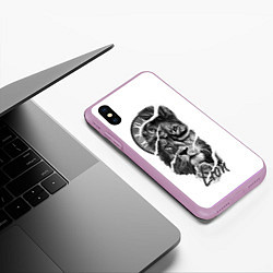 Чехол iPhone XS Max матовый Время львов прошло, цвет: 3D-сиреневый — фото 2