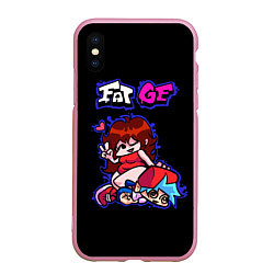 Чехол iPhone XS Max матовый Boyfriend and Girlfriend - FNF