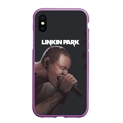 Чехол iPhone XS Max матовый LINKIN PARK ЛИНКИН ПАРК Z, цвет: 3D-фиолетовый