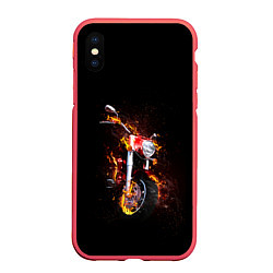Чехол iPhone XS Max матовый Неудержимый огонь, цвет: 3D-красный
