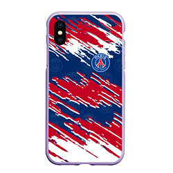 Чехол iPhone XS Max матовый ФК ПСЖ PARIS SAINT GERMAIN, цвет: 3D-светло-сиреневый