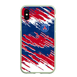 Чехол iPhone XS Max матовый ФК ПСЖ PARIS SAINT GERMAIN, цвет: 3D-салатовый