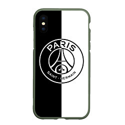 Чехол iPhone XS Max матовый ФК ПСЖ PSG BLACK & WHITE