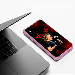 Чехол iPhone XS Max матовый Константин Кинчев - Алиса, цвет: 3D-розовый — фото 2