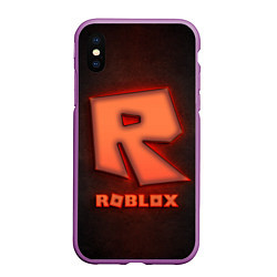 Чехол iPhone XS Max матовый ROBLOX NEON RED