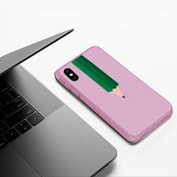 Чехол iPhone XS Max матовый В школу, цвет: 3D-розовый — фото 2
