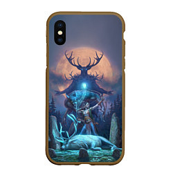 Чехол iPhone XS Max матовый The Elder Scrolls, цвет: 3D-коричневый