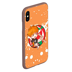 Чехол iPhone XS Max матовый Hinata Shouyou Haikyu Волейбол Z, цвет: 3D-коричневый — фото 2