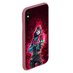 Чехол iPhone XS Max матовый Fortnite Bonehead, цвет: 3D-малиновый — фото 2