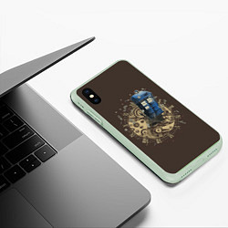 Чехол iPhone XS Max матовый Tie to Tardis, цвет: 3D-салатовый — фото 2