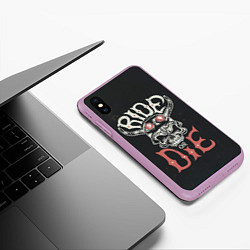 Чехол iPhone XS Max матовый Ride or die, цвет: 3D-сиреневый — фото 2