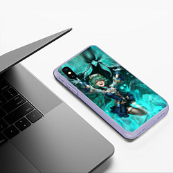 Чехол iPhone XS Max матовый Сахароза Genshin Impact Геншин Импакт Z, цвет: 3D-светло-сиреневый — фото 2