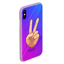 Чехол iPhone XS Max матовый ВСЕМ МИР PEACE Z, цвет: 3D-сиреневый — фото 2