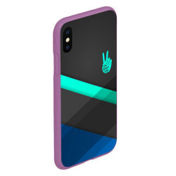 Чехол iPhone XS Max матовый PEACE ПИС МИР Z, цвет: 3D-фиолетовый — фото 2
