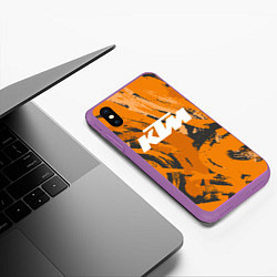 Чехол iPhone XS Max матовый KTM КТМ Z, цвет: 3D-фиолетовый — фото 2