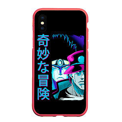 Чехол iPhone XS Max матовый Дзётаро и Дио, JoJo’s Bizarre