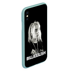 Чехол iPhone XS Max матовый BILLIE EILISH, цвет: 3D-мятный — фото 2