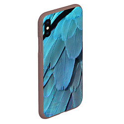 Чехол iPhone XS Max матовый Перья попугая, цвет: 3D-коричневый — фото 2