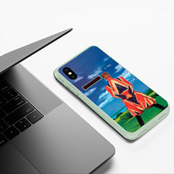 Чехол iPhone XS Max матовый Earthling - David Bowie, цвет: 3D-салатовый — фото 2